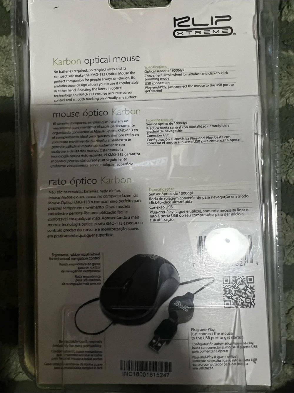 Karbon Wired Optical Mouse - Black